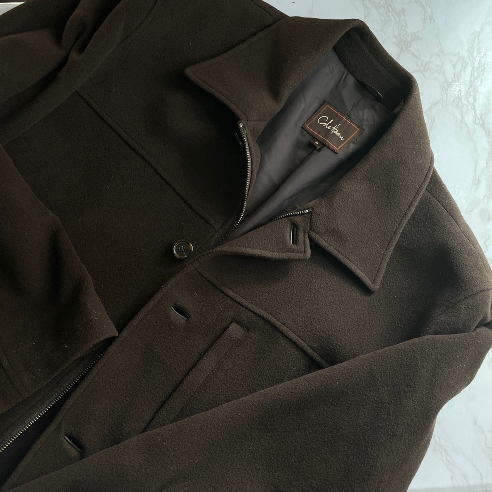 Cole Haan Dark Brown Wool Cashmere Coat Men’s XL